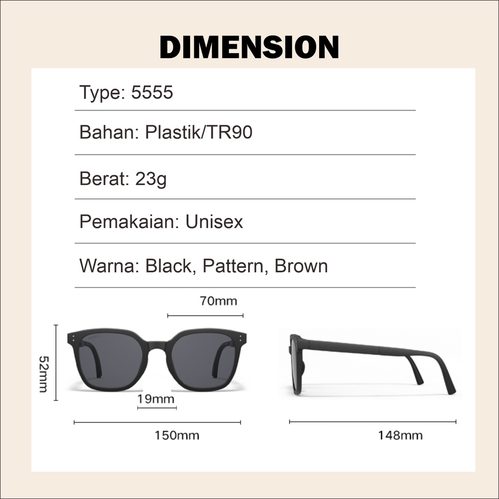 Kacamata Hitam Lipat Sunglasses Foldable Anti UV Pria Wanita Ringan Lentur （Free Hardcase)