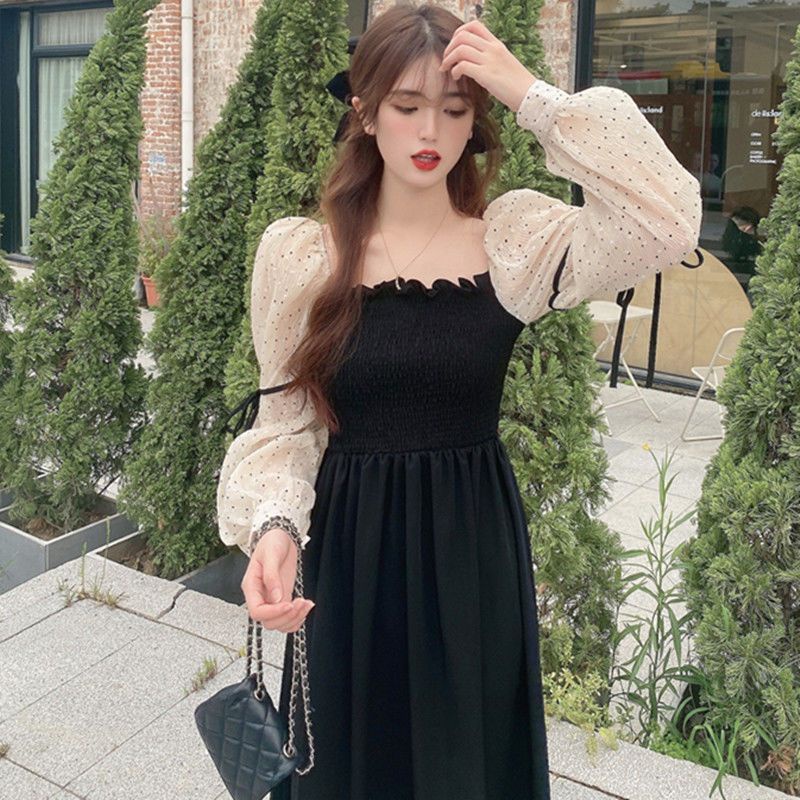 Dress Korea Lengan Full Karet M135