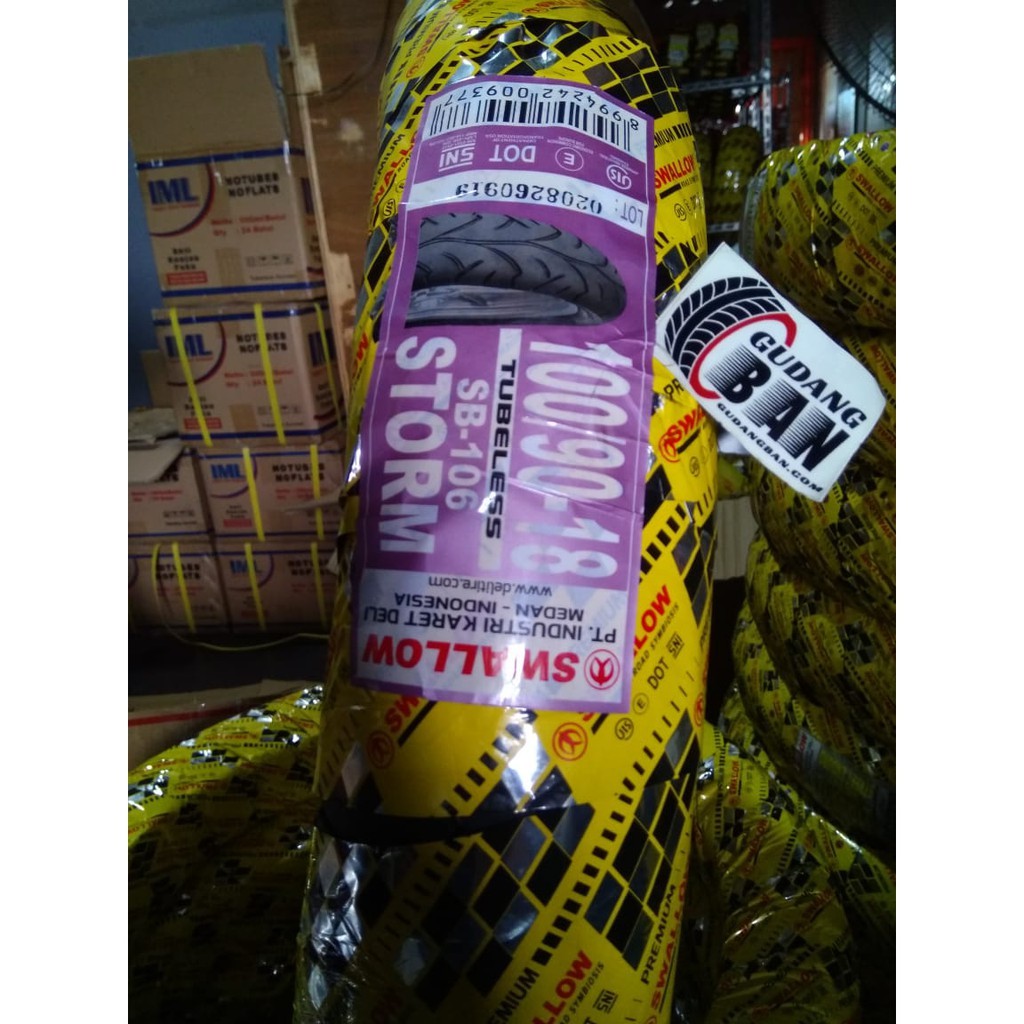 ( RING 18 ) 100 / 90 -18 STORM SWALLOW SB106 SB - 106 Ban Luar Motor Megapro RX KING TUBELESS