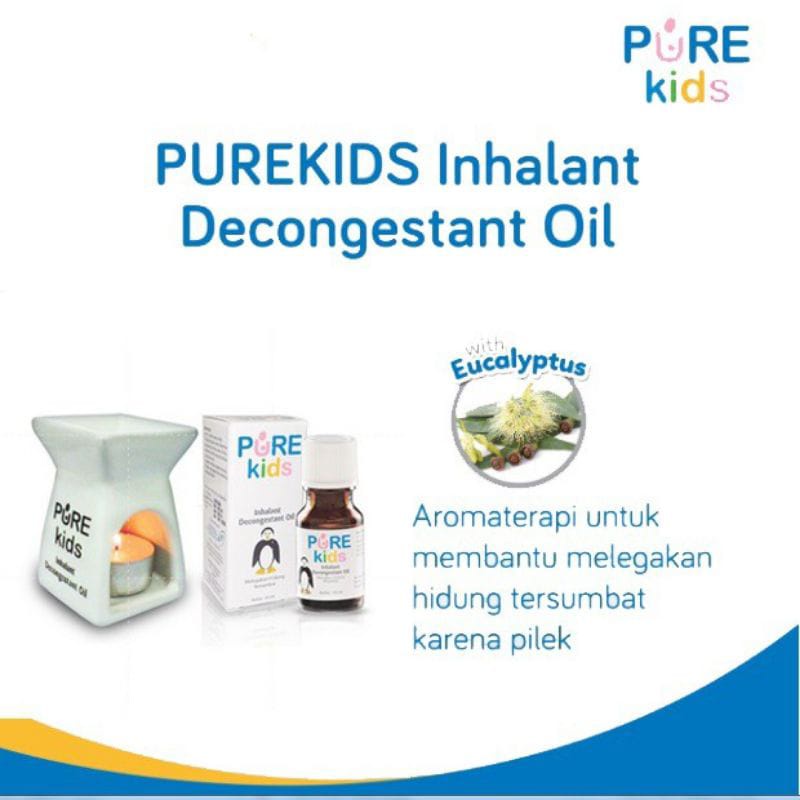Paket Pure Kids Inhalant Decongestant Oil 10 ml ISI 2 PCS FREE 1 PC TUNGKU + FREE 6 PCS LILIN