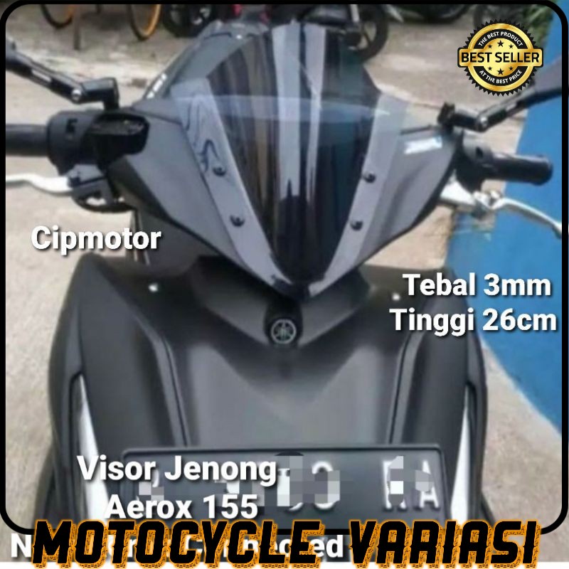 Visor Windshield JEnong Aerox 155 New AEROX Connected Clear bening smoke Rayben [COD]