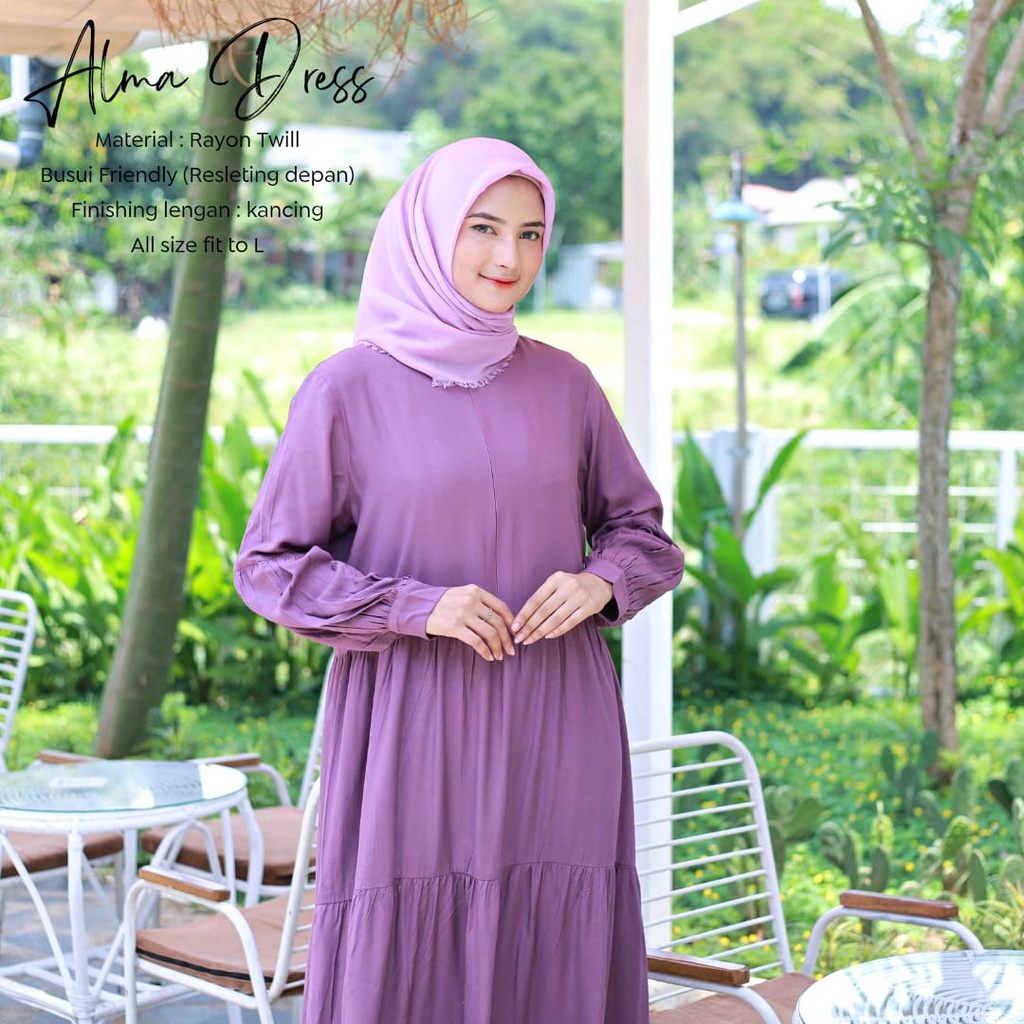 BeautyOne - Gamis Dewasa Jumbo_Homey DRess Alma Dress Polos Gamis Katun Twill Murah Bahan Katun Rayon Twill Nyaman Dipakai | Bisa Cod