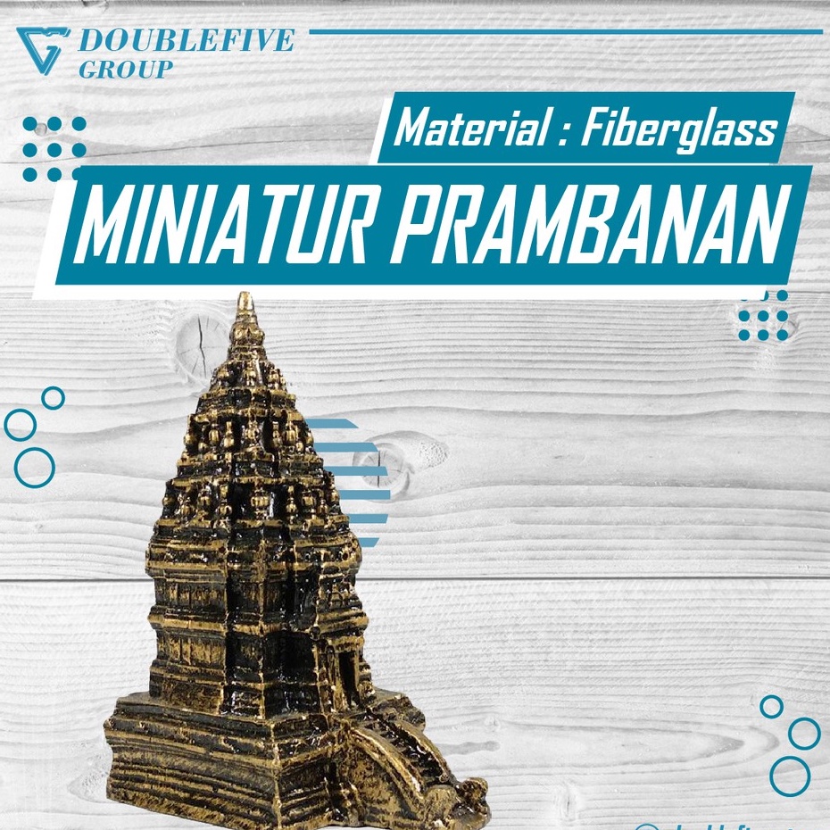 Kerajinan Jogja Candi Prambanan Satu Pintu Miniatur - Hitam Emas [10 x 6 x14 cm]