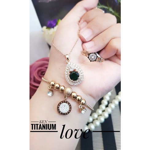 set titanium gold asli
