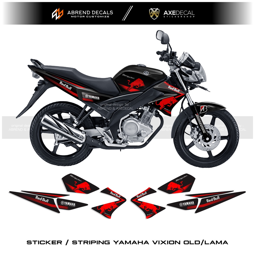 STRIPING YAMAHA VIXION OLD REDBULL / STIKER MOTOR VIXION LAMA / STOCK DECAL