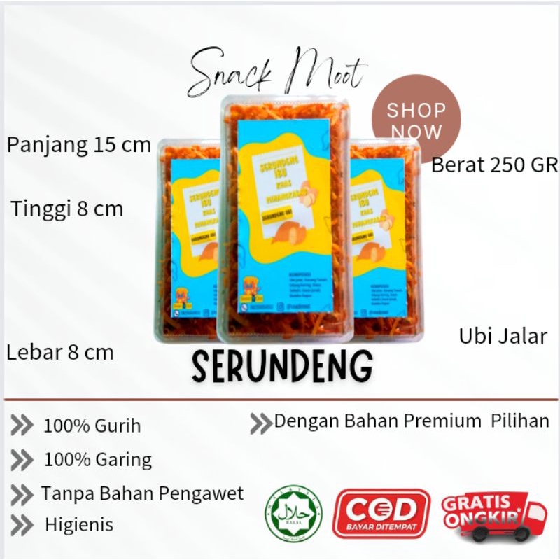 

SERUNDENG / SERUNDENG KHAS MINANG / MAKANAN RINGAN KERING /250 GR