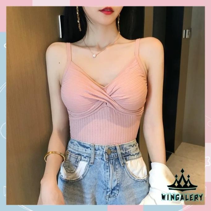 WINGALERY Bra Tanktop fashion wanita tanpa kawat sexy bh pakaian dalam