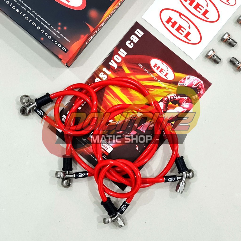 Selang Rem Brake Line Racing HEL Infinit Merah CBS ADV PCX 150 Vario PCX 160