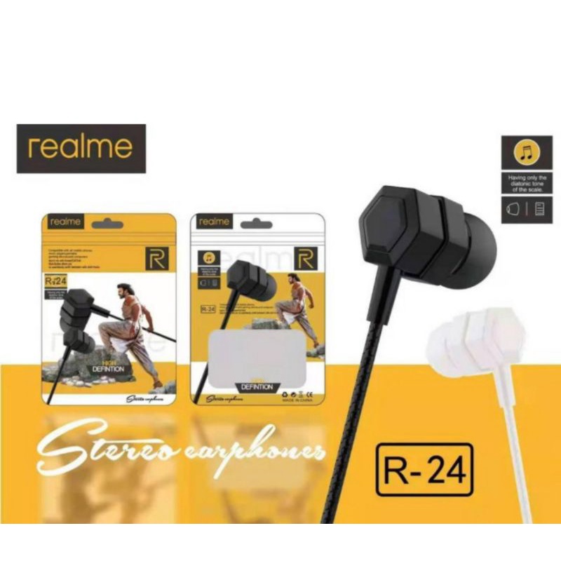 Handsfree Realme R24 Headset R-24 Stereo Bass