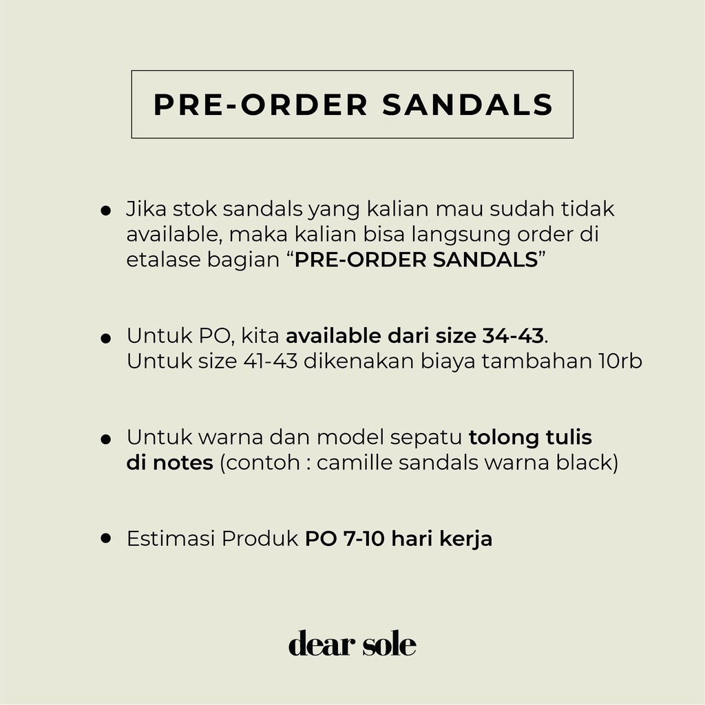 [PRE-ORDER] SANDALS DEAR SOLE