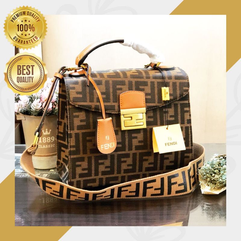 [COD] Tas Wanita Istimewa Highg Quality Import Medan Formal Fendi Brown Wanita Kantoran Kualitas Sup