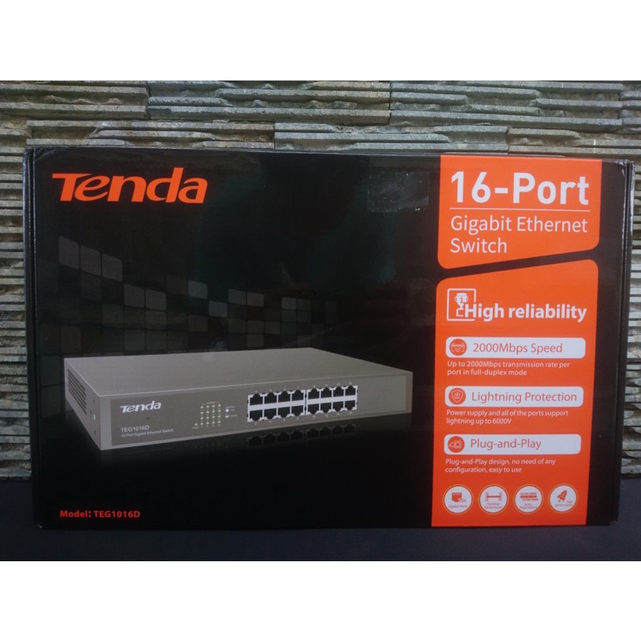 TENDA SWITCH HUB 16 PORT GIGABIT TEG1016D