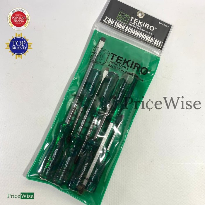 Obeng Ketok Tembus Set 7 Pcs Tekiro / Go Thru Screwdriver /obeng Hijau