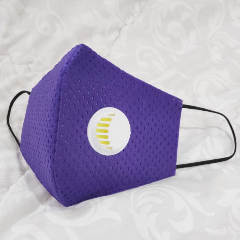 Masker KN95 Premium 6 lapis dengan Filter Respirator anti pengap dan dapat dicuci. Ungu Viola Nebula
