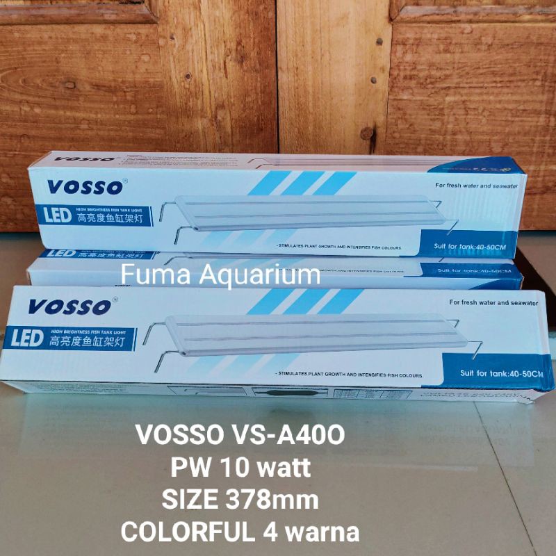 Lampu Aquarium Aquascape 4 warna RGBW VOSSO VS-A40O 10 watt Tank 40-50cm