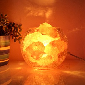 Lampu Garam Himalaya Mangkuk Kristal Kaca - Glass bowl Crystal Himalayan Salt Lamp