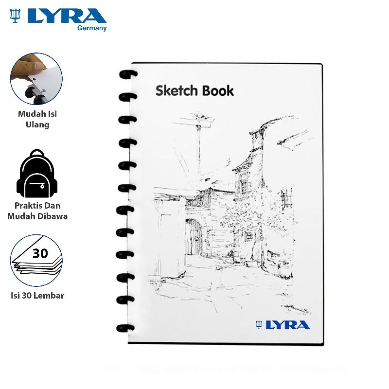 

LYRA Buku Sketsa Ukuran A4 30 Lembar Sketch Book Binder Buku Bergambar LYR-9210260