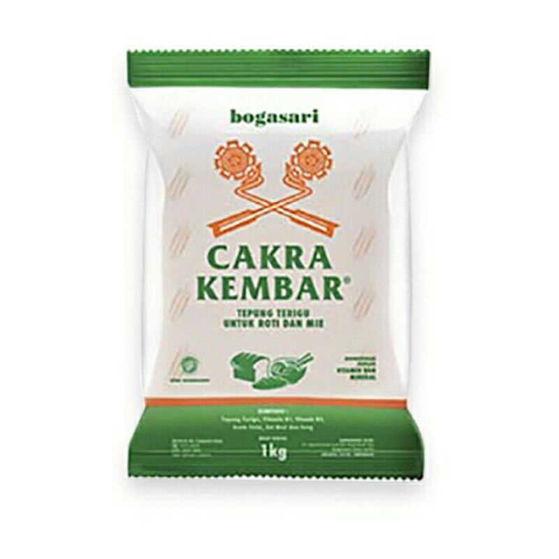 Tepung Cakra Kembar 1 Kg / Tepung Bogasari / Tepung Terigu / Tepung Terigu Bogasari