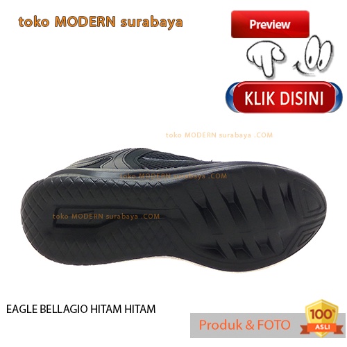 EAGLE BELLAGIO HITAM HITAM sepatu pria sepatu casual sneakers tali ringan