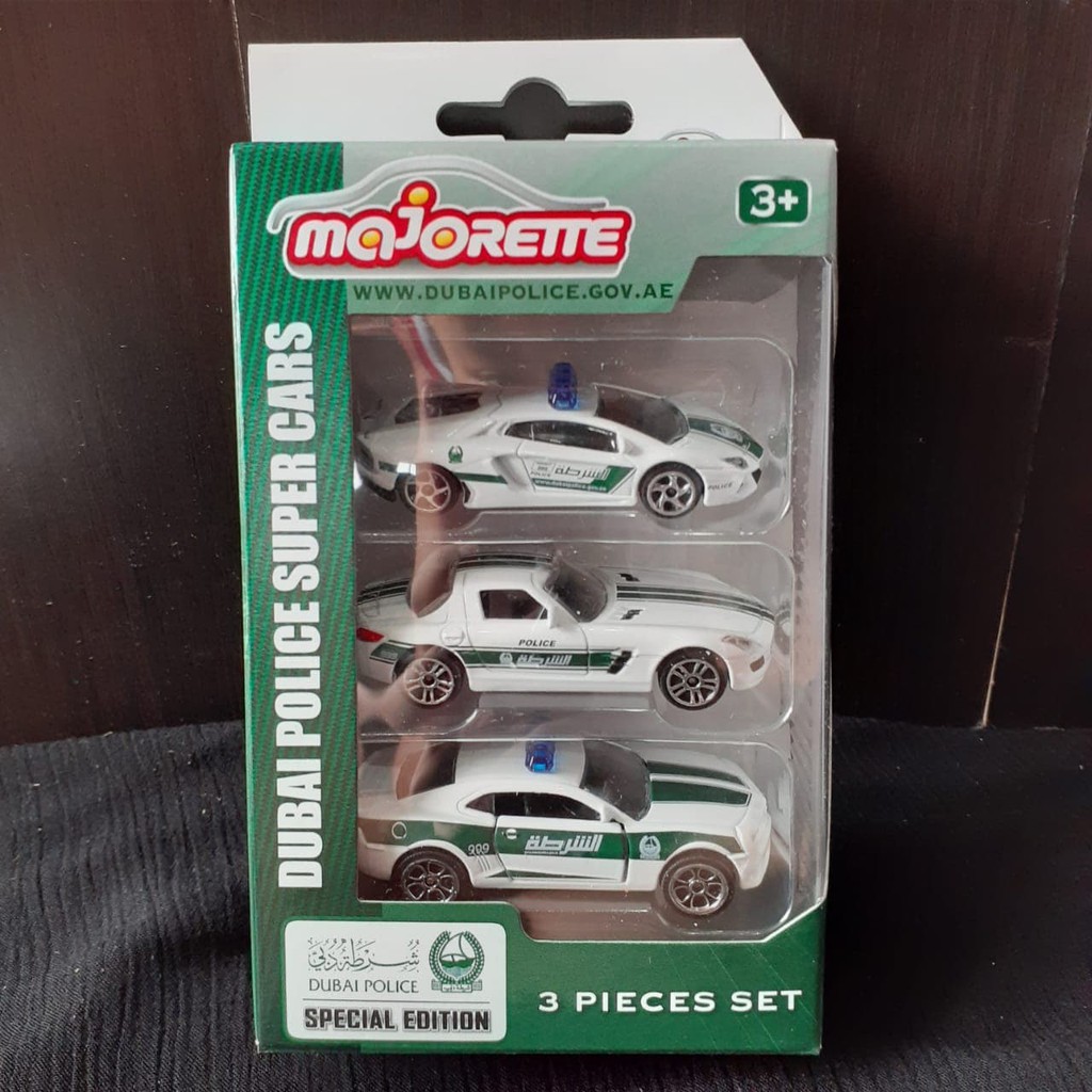 Diecast Majorette Dubai Police Super Cars 3pcs set Lambo Mercy Mustang