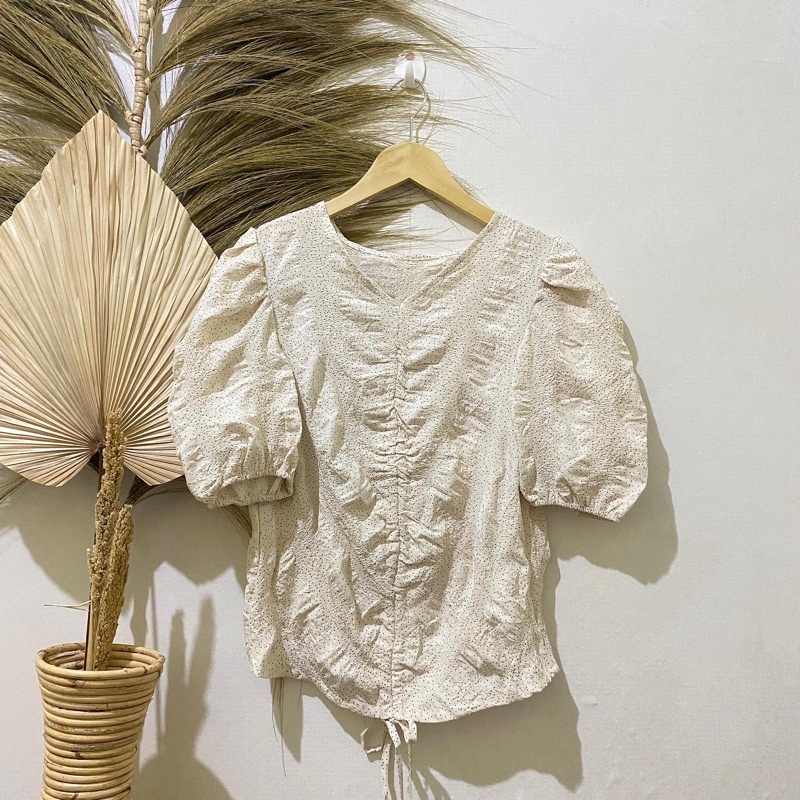 Thrift Kemeja Blouse Atasan Wanita Motif Polos Vintage - Batch 37 (B2-153 s/d B2-192)-B2-178