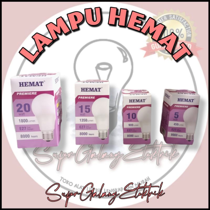LAMPU LED HEMAT PREMIERE dan LED ESTIKA ECO 5W, 10W, 15W, 20W/HEMAT/PUTIH/LED BULB/Lampu Bohlam/Led Murah/Lampu Murah
