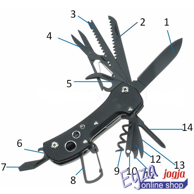 Pisau Lipat Army Grand Harvest Pocket Knife EDC Multifungsi Titanium