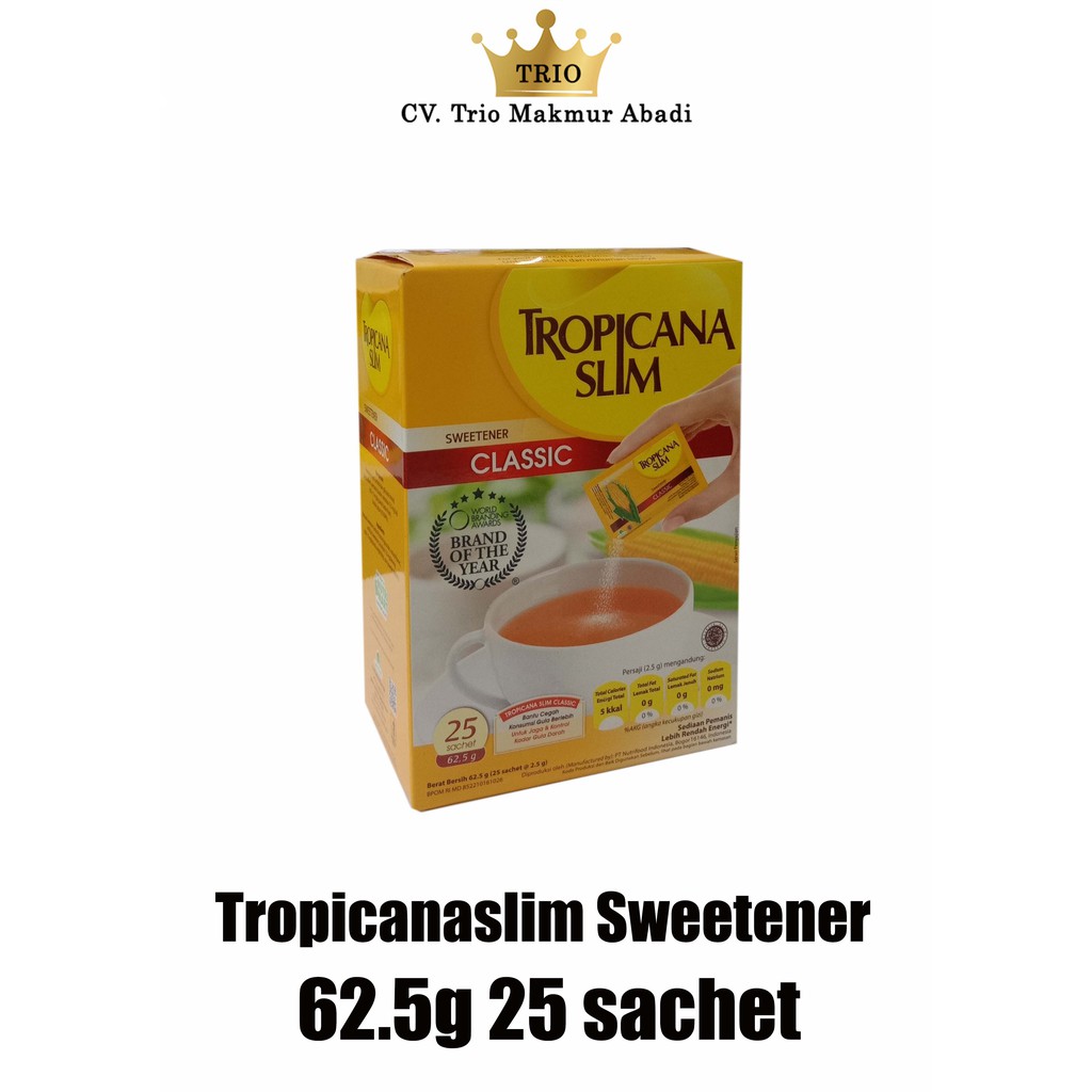 

Tropicana Slim classic Sweetener 62.5g 25 sachet