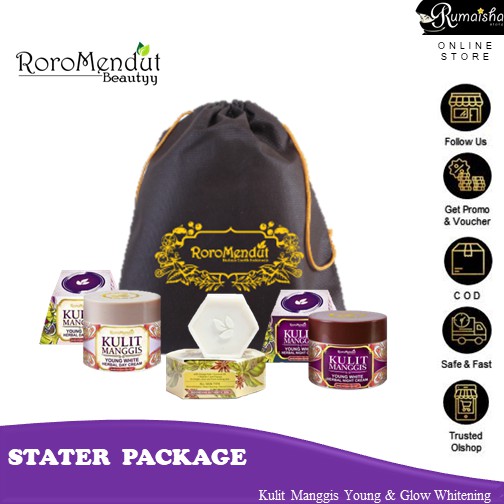 KULIT MANGGIS YOUNG WHITE STARTER PACKAGE RORO MENDUT SKINCARE