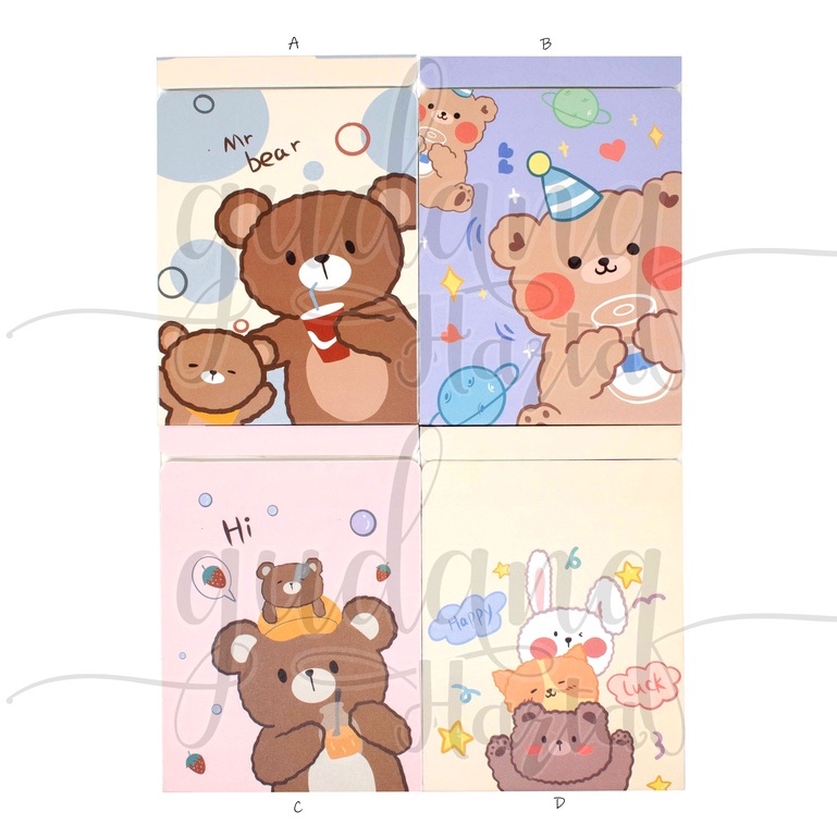 Cermin Kotak Happy Bear Kaca Rias Motif Beruang Pesta GH 504246