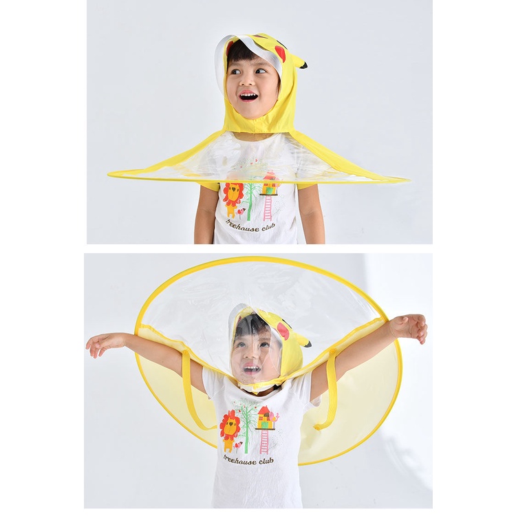 Satu7an HW-152 Jas Hujan Ufo Anak Portable Topi Payung Ufo Praktis Raincoat Children PVC