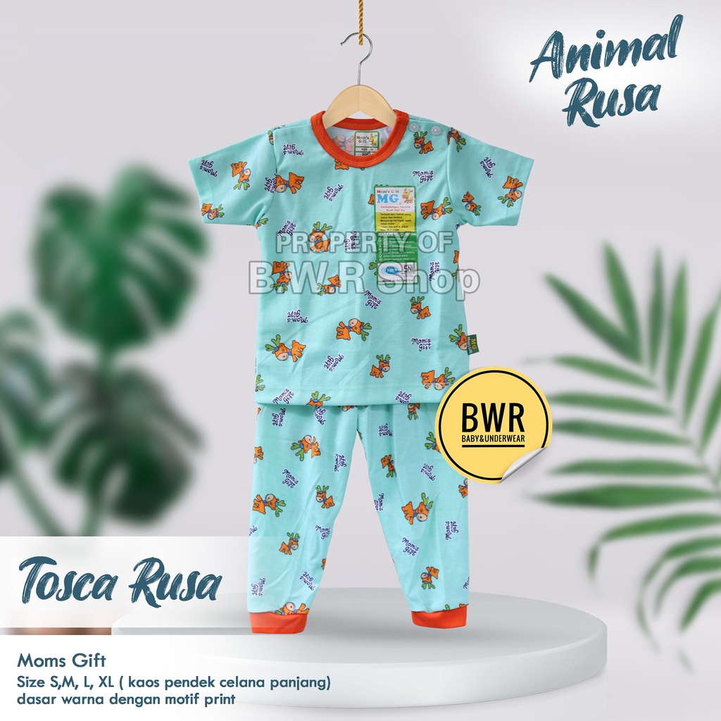 CPR Setelan Moms Gift Animal Rusa / Piyama Anak Unisex Kancing Pundak Mom's Gift Motif Terbaru | Bwr