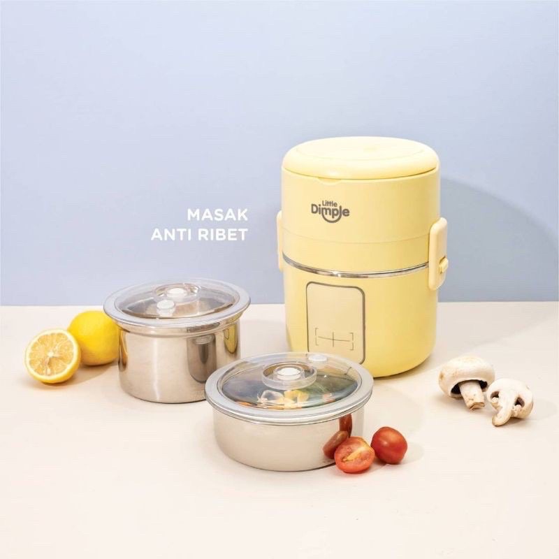 Little Dimple Portable Cooker Traveling Bepergian Alat Masak Multifungsi Bayi Dewasa 2L