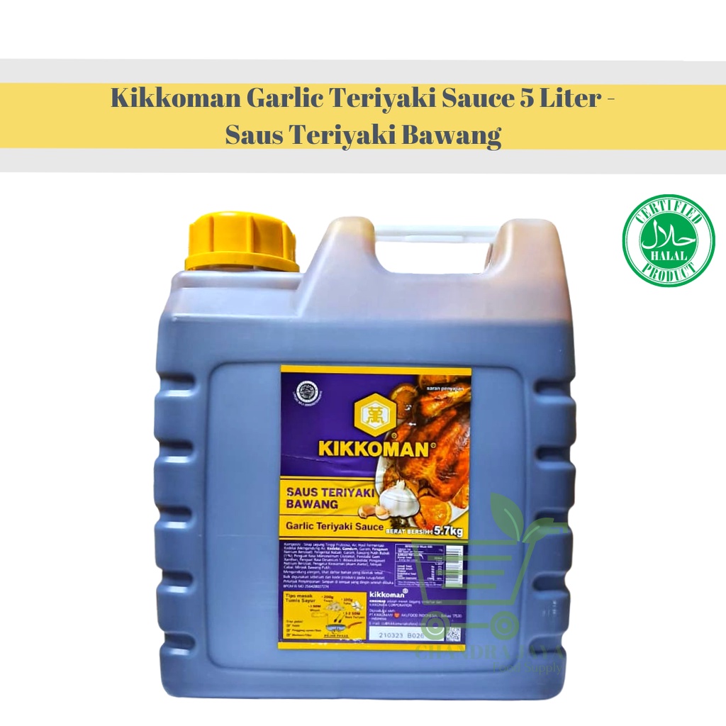 

Kikkoman Garlic Teriyaki Sauce 5 Liter - Saus Teriyaki Bawang