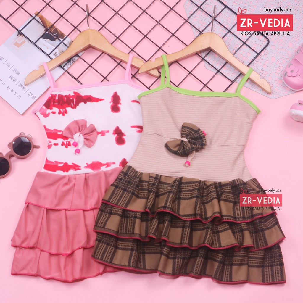 Dress Valerie uk 3-4 tahun / Dress Tanktop Baju Anak Perempuan Adem Kaos Dres Murah Pakaian Pesta