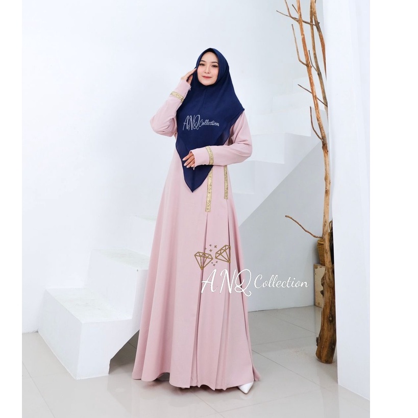 GAMIS NATASYA MADINA JASMIN ANQ COLLECTION ITYCREPE JERSEY MIX CERUTY PREMIUM DRESS PESTA SIZE JUMBO