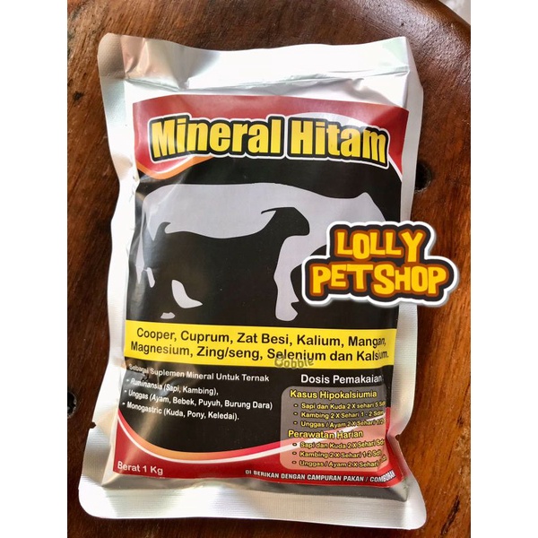 Mineral Hitam Suplemen Mineral Untuk Hewan Ternak Sapi Kambing Unggas 250gr