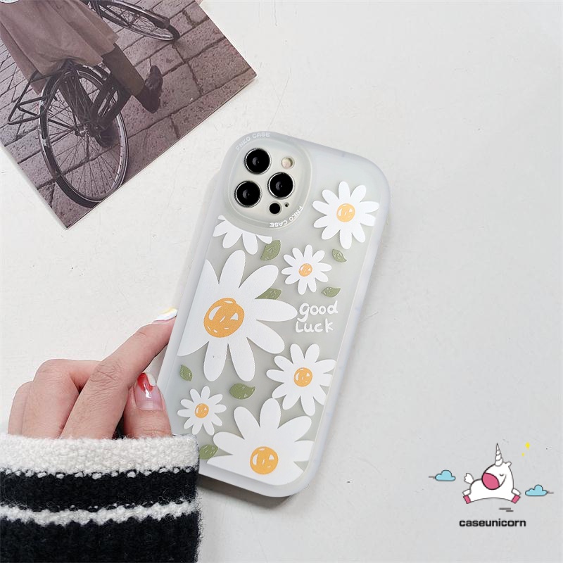 Flower Case Samsung A04s A13 A04 A31 A52S A03S A30S A12 A22 A21s M21S A33 M23 A03 A72 A32 A20S A50 A23 A73 5G S20FE S21FE A10s A51 A52 A53 A1 A02s Soft Tpu Fresh Daisy Tutup Belakang