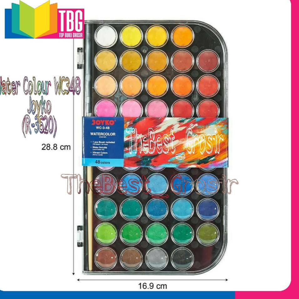 

㊍ 1SET WATER COLOR WC348 JOYKO/ CAT AIR / SET ALAT LUKIS/ COLOR CAKE/ ALAT MELUKIS ☣
