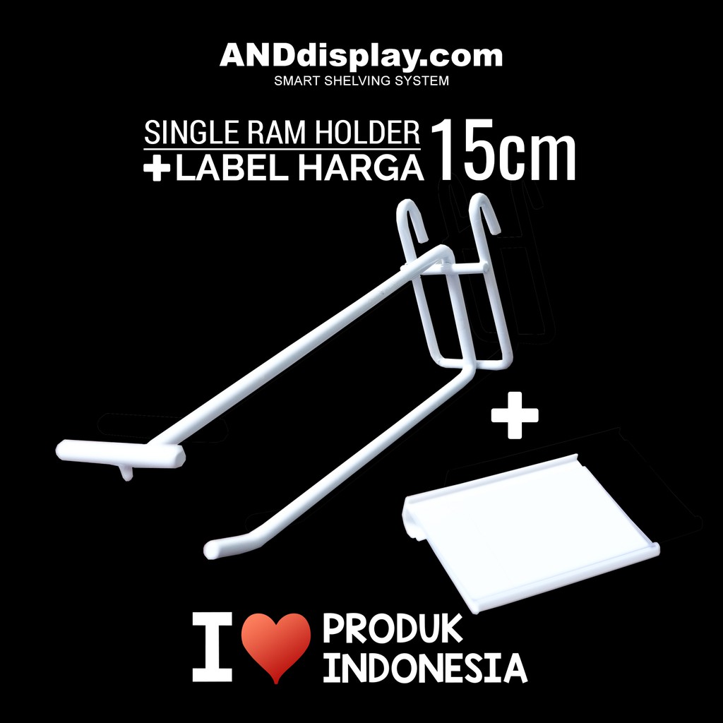 

RB SINGLE RAM HOLDER 15CM / PER 10 PCS + LABEL HARGA 6CM CANTOLAN GANTUNGAN 15 CM PRICE TAG 6 X 4 CM