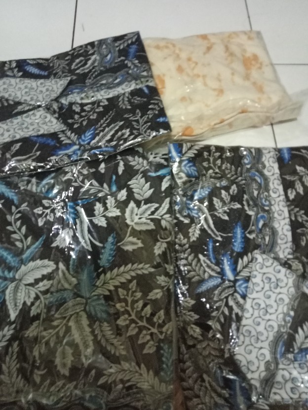 Batik Couple Keluarga - Sania Ruffle Ori Ndoro Jowi Dnt Garansi Couple Batik - Blarak Biru Kapas