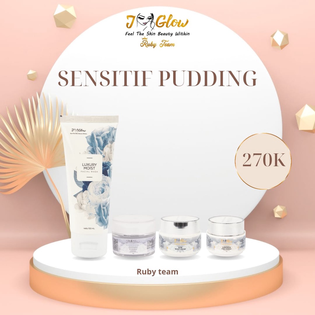 [Best Seller] Jglow Skincare BPOM Paket Sensitif Pudding Cream Perawatan Wajah Glowing Untuk Kulit S