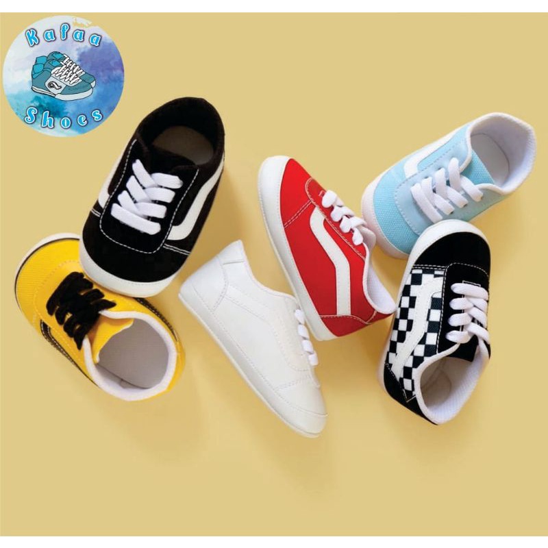 Sepatu Bayi Baby Shoes Prewalker Laki Laki Perempuan Umur 1 Sampai 12 Bulan Model Vans Oldskol