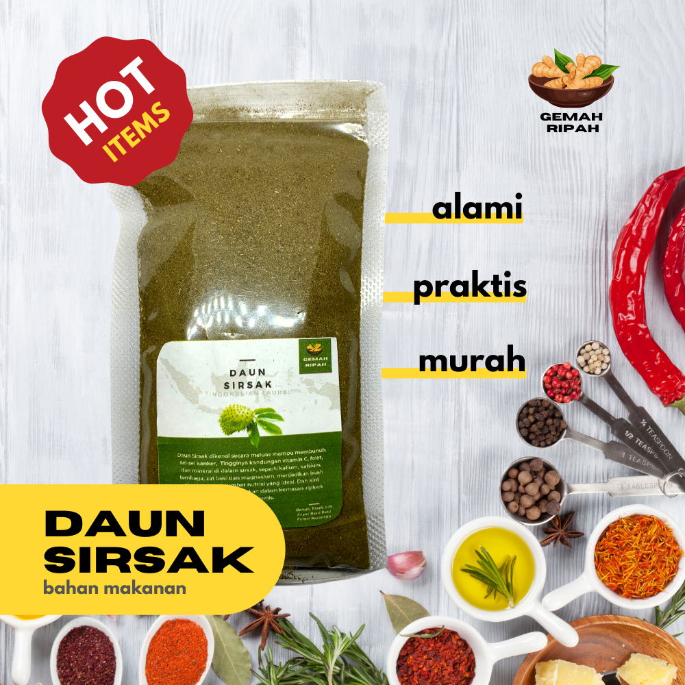 

Daun Sirsak Kering Bubuk Premium Jamu Herbal Obat Herbal Teh Herbal Alami Sakit Pinggang Kesehatan