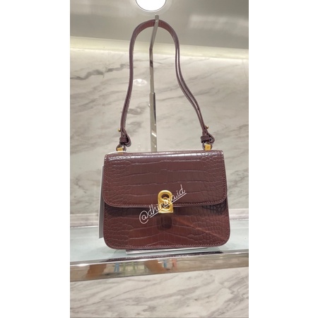 Buttonscarves Audrey Croco Bag Brown Small