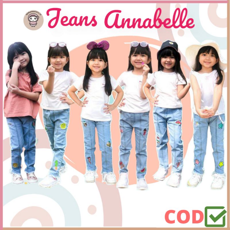 Afsheenastore Celana Panjang Anak Girly Jeans Annabelle 2-10T