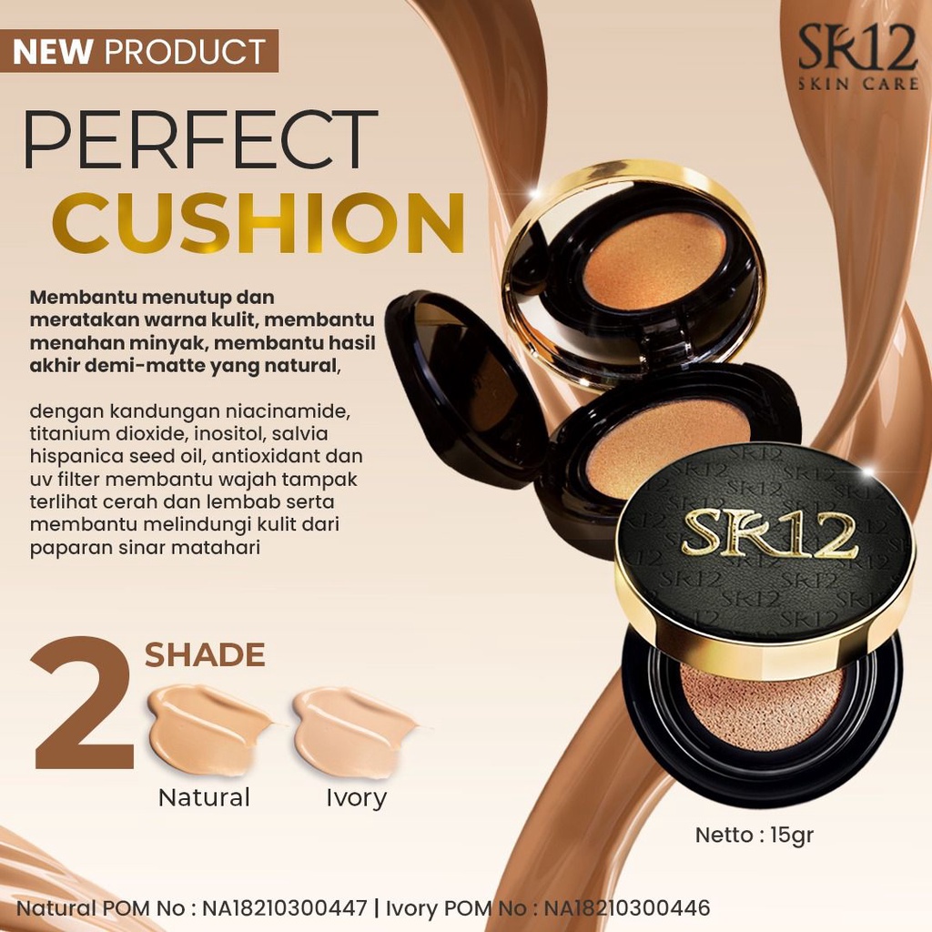 Cushion SR12 / Perfect Cushion SR12 Skincare / Cushion Ivory / Cushion Natural / Cushion Refill / Make Up Wajah / Kosmetik Wajah / Foundation Wajah / Make Over / Bedak SR12 / BB &amp; CC Cream / Bedak Wajah / Full Coverage / Cushion / SR12 Skincare Herbal