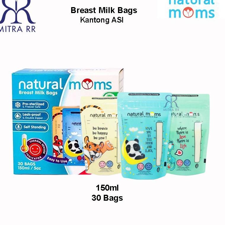 "KPW.01Jl22a" Natural Moms Breastmilk Storage Bags 100 Ml / 120 Ml / 150 Ml - Kantong Plastik ASI Na