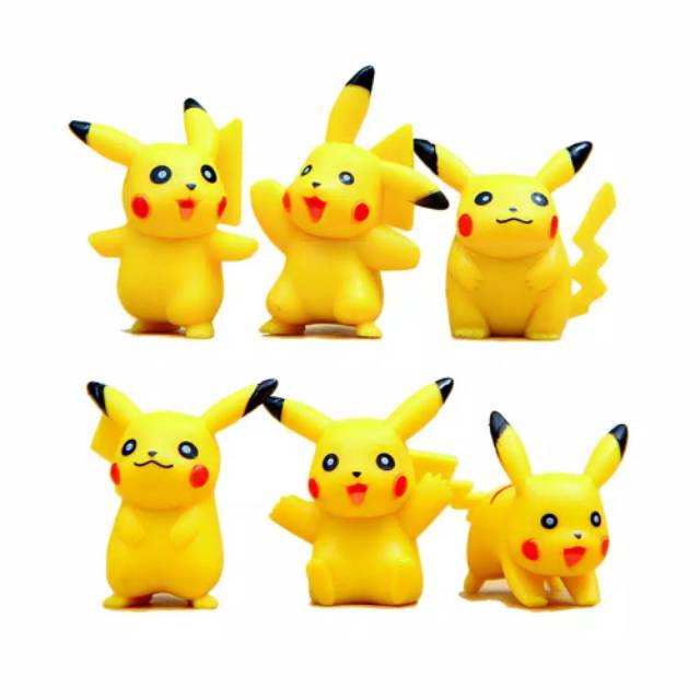 Figure Pikachu 1 set isi 6 pcs atau Topper Cake Kue Pikachu