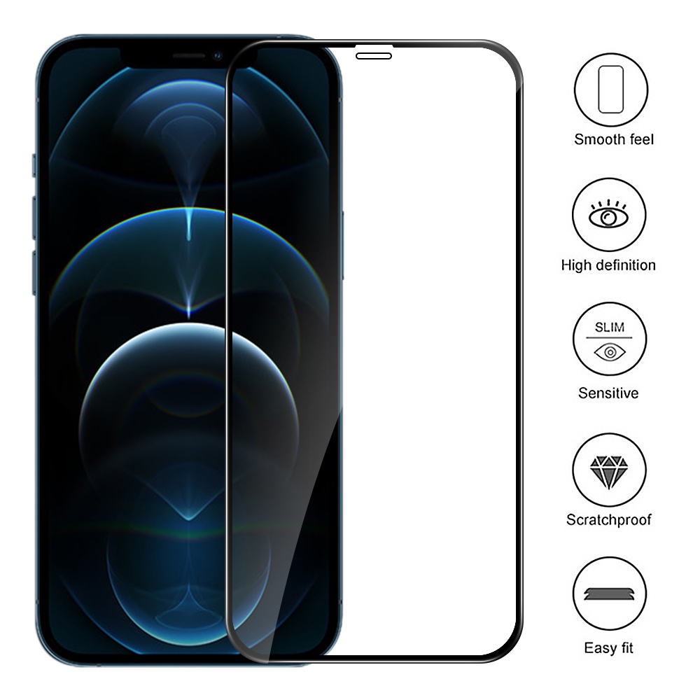 Pelindung Layar Tempered Glass 9D HD Untuk iPhone 14 13 12 11 Pro X XS Max XR 6 6s 7 8 Plus